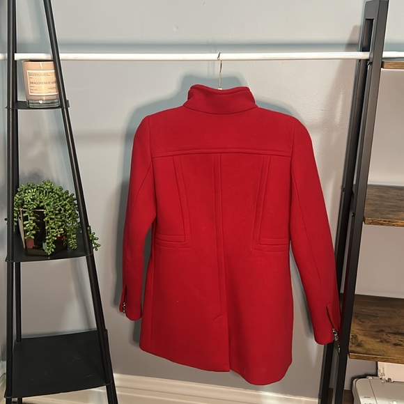 Red Elegant Pea Coat - Picture 4 of 5